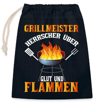 Offizieller Bundes grillmeister Grill & Barbecue - Verschließbarer Geschenkbeutel aus Baumwolle (25x30cm) - Navy - Vorne