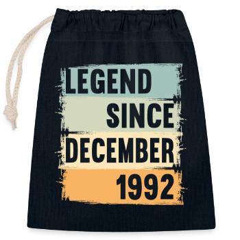 Né en décembre 1992 30 ans 30s 30e anniversaire - Sac cadeau en coton avec cordon (25 x 30 cm) - bleu marine - Devant