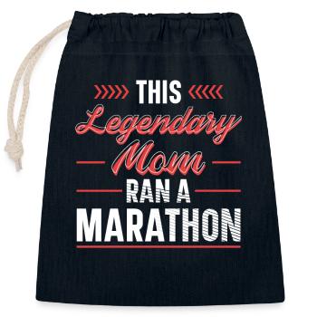 Vêtements légendaires de marathon de course de marathon - Sac cadeau en coton avec cordon (25 x 30 cm) - bleu marine - Devant