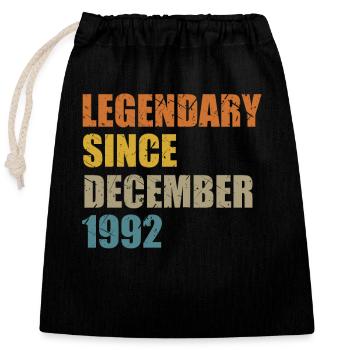 Né en décembre 1992 30 ans 30s 30e anniversaire - Sac cadeau en coton avec cordon (25 x 30 cm) - noir - Devant
