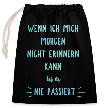 Junggesellenabschied Saufspruch Malle - Verschließbarer Geschenkbeutel aus Baumwolle (25x30cm) - Schwarz - Vorne