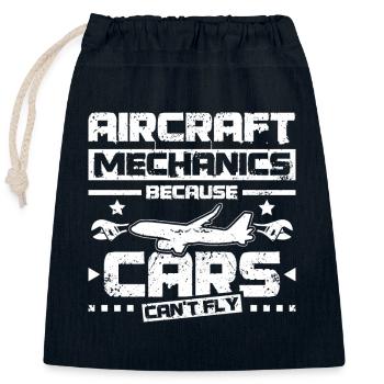 Mécanicien d’avion parce que les voitures ne peuvent pas voler - Sac cadeau en coton avec cordon (25 x 30 cm) - bleu marine - Devant