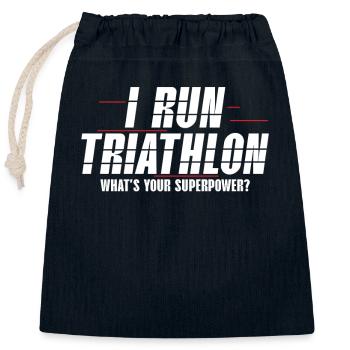 Ich Laufe Triathlon Triathlon Athlet Schwimmen - Verschließbarer Geschenkbeutel aus Baumwolle (25x30cm) - Navy - Vorne