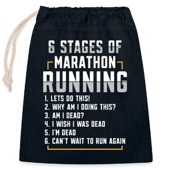 6 étapes du Marathon Marathon Vêtements - Sac cadeau en coton avec cordon (25 x 30 cm) - bleu marine - Devant