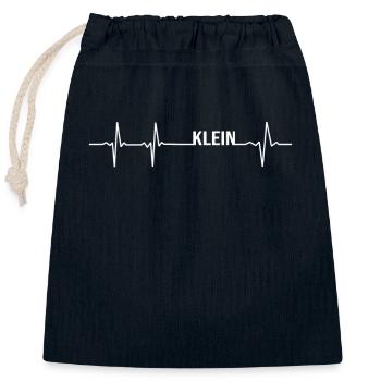 Klein Herzschlag Familie Nachname Geschenk - Verschließbarer Geschenkbeutel aus Baumwolle (25x30cm) - Navy - Vorne