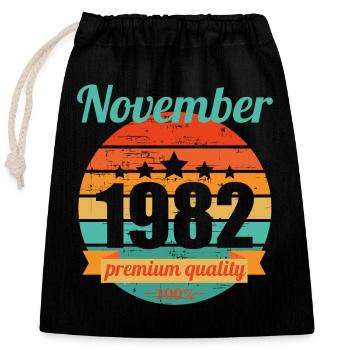 Geboren November 1982 40 Jahre 40er 40.Geburtstag - Verschließbarer Geschenkbeutel aus Baumwolle (25x30cm) - Schwarz - Vorne