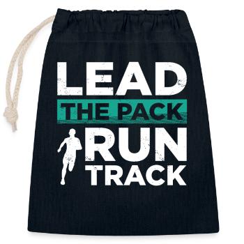 En tête du peloton Career Runner Marathon - Sac cadeau en coton avec cordon (25 x 30 cm) - bleu marine - Devant