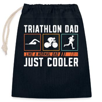 Triathlon father Triathlon athletes Swimming - Closable cotton gift bag (25x30cm) - navy - Front