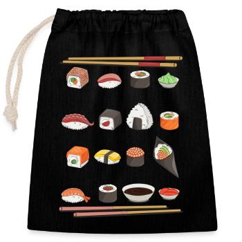 Sushi Other Kind Sushi Lovers Japan - Closable cotton gift bag (25x30cm) - black - Front