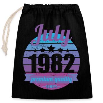Geboren July 1982 40 Jahre 40er 40.Geburtstag - Verschließbarer Geschenkbeutel aus Baumwolle (25x30cm) - Schwarz - Vorne