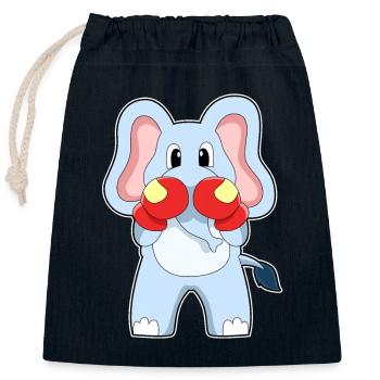Elephant Boxer Gants de boxe Boxe - Sac cadeau en coton avec cordon (25 x 30 cm) - bleu marine - Devant