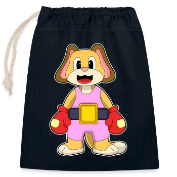 Boxer Dog Gants de boxe Boxe Boxe - Sac cadeau en coton avec cordon (25 x 30 cm) - bleu marine - Devant