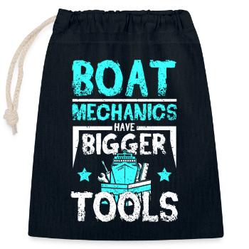 Boat mechanics have bigger tools - Closable cotton gift bag (25x30cm) - navy - Front
