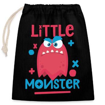 Kleines Monster - Verschließbarer Geschenkbeutel aus Baumwolle (25x30cm) - Schwarz - Vorne