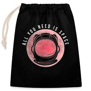 Astronaut All you need is Space - Verschließbarer Geschenkbeutel aus Baumwolle (25x30cm) - Schwarz - Vorne
