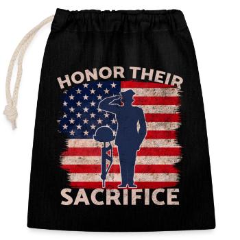 Veterans Day Vintage Memorial Day Freedom - Verschließbarer Geschenkbeutel aus Baumwolle (25x30cm) - Schwarz - Vorne