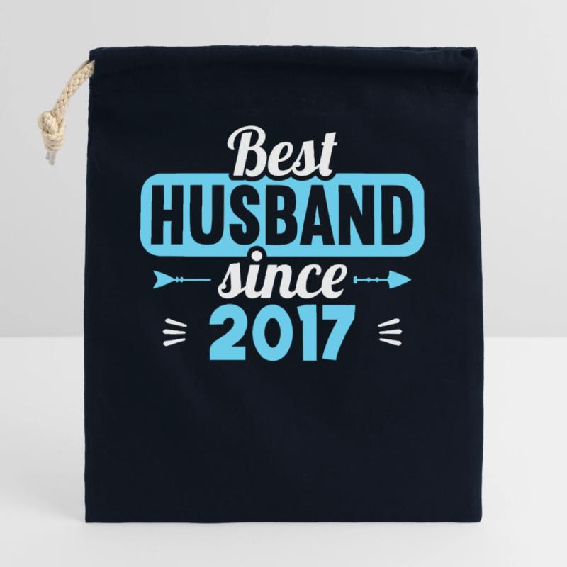 Beste Ehefrau Bester Ehemann seit 2017 Verschließbarer Geschenkbeutel aus Baumwolle (25x30cm)