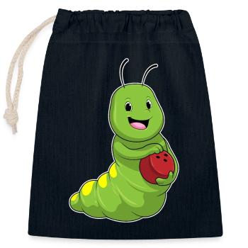 Boule de bowling Chenille - Sac cadeau en coton avec cordon (25 x 30 cm) - bleu marine - Devant