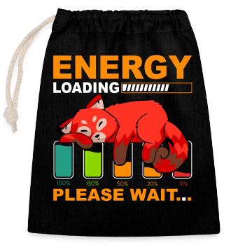 Energy Loading Please wait - Verschließbarer Geschenkbeutel aus Baumwolle (25x30cm) - Schwarz - Vorne