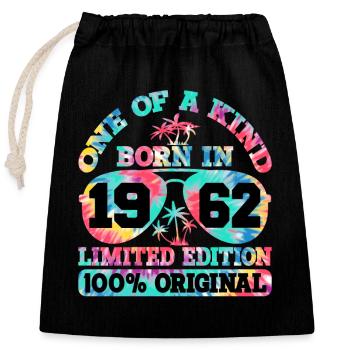 Unique Born 1962 Édition Limitée - Sac cadeau en coton avec cordon (25 x 30 cm) - noir - Devant