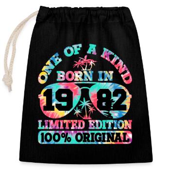 Unique Born 1982 Limited Edition - Closable cotton gift bag (25x30cm) - black - Front