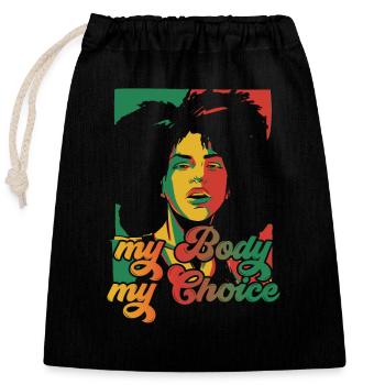 mon corps mon choix féminisme femmes femmes - Sac cadeau en coton avec cordon (25 x 30 cm) - noir - Devant