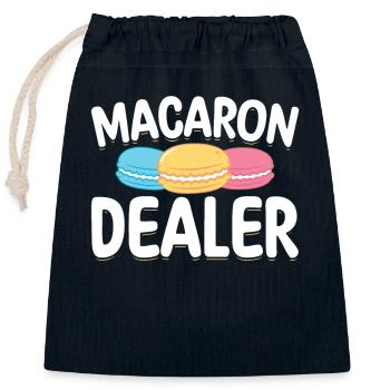 Macaron Dealer | Bake Tshirt | Pastry lovers - Closable cotton gift bag (25x30cm) - navy - Front