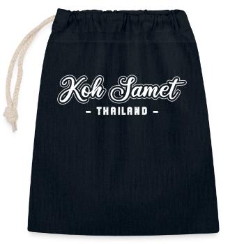 Vintage Thailand Vacation Asia Sunset Ko Samet - Closable cotton gift bag (25x30cm) - navy - Front