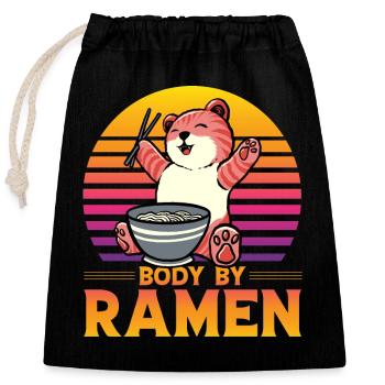 Body by Ramen - Verschließbarer Geschenkbeutel aus Baumwolle (25x30cm) - Schwarz - Vorne