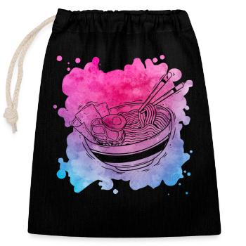 Ramen - Closable cotton gift bag (25x30cm) - black - Front