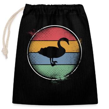 Swan - Closable cotton gift bag (25x30cm) - black - Front