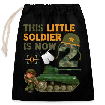 Ce petit soldat est maintenant 2 char de l’armée 2nd - Sac cadeau en coton avec cordon (25 x 30 cm) - noir - Devant