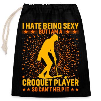 I hate being sexy Croquet - Closable cotton gift bag (25x30cm) - black - Front