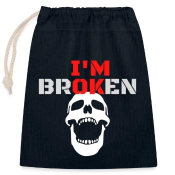 I am Broken - Verschließbarer Geschenkbeutel aus Baumwolle (25x30cm) - Navy - Vorne