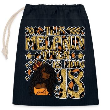 Cette reine de mélanine a maintenant 18 ans de noir - Sac cadeau en coton avec cordon (25 x 30 cm) - bleu marine - Devant