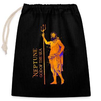 God of the Sea - Neptune - Closable cotton gift bag (25x30cm) - black - Front