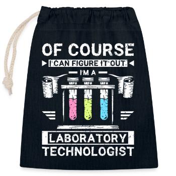 Drôle de technologue de laboratoire - Sac cadeau en coton avec cordon (25 x 30 cm) - bleu marine - Devant
