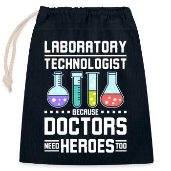 Laboratory technologist doctors need heroes too - Verschließbarer Geschenkbeutel aus Baumwolle (25x30cm) - Navy - Vorne