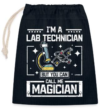 I'm a lab technician but you can call me magician - Verschließbarer Geschenkbeutel aus Baumwolle (25x30cm) - Navy - Vorne