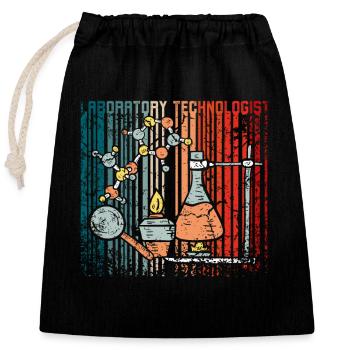 Technologue de laboratoire Retro Vintage - Sac cadeau en coton avec cordon (25 x 30 cm) - noir - Devant