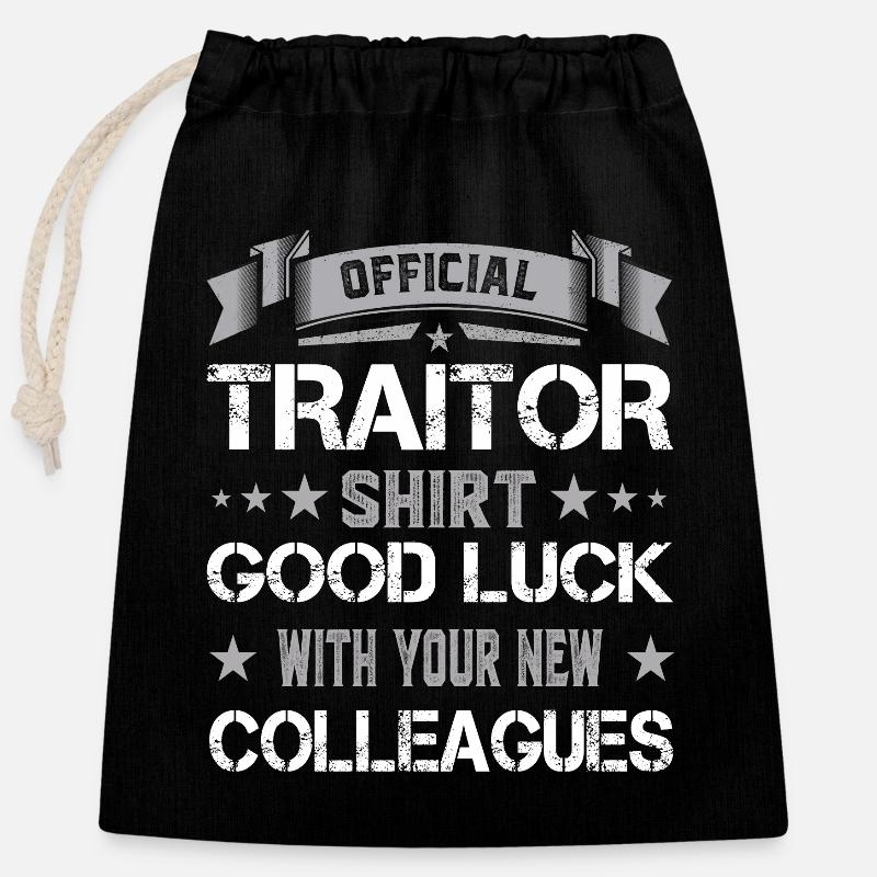 Good Luck with your colleagues Official Traitor - Verschließbarer Geschenkbeutel aus Baumwolle (25x30cm) - Schwarz