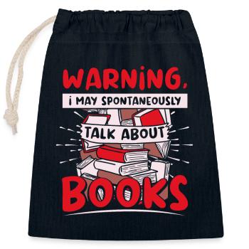 May spontaneously talk about books - Closable cotton gift bag (25x30cm) - navy - Front