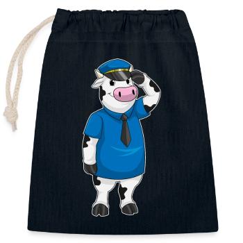 Police des vaches Police de la casquette - Sac cadeau en coton avec cordon (25 x 30 cm) - bleu marine - Devant