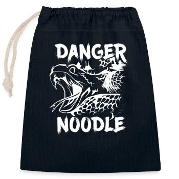 Schlange Danger Noodle Spruch lustig - Verschließbarer Geschenkbeutel aus Baumwolle (25x30cm) - Navy - Vorne