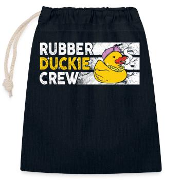 Canard en caoutchouc Équipage de canard en caoutchouc - Sac cadeau en coton avec cordon (25 x 30 cm) - bleu marine - Devant