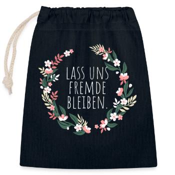 Lass Uns Fremde Bleiben Misanthrop Sozialkontakt - Verschließbarer Geschenkbeutel aus Baumwolle (25x30cm) - Navy - Vorne