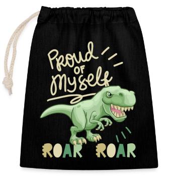 Motivation Inspiration, Dire avec Dinosaur - Sac cadeau en coton avec cordon (25 x 30 cm) - noir - Devant