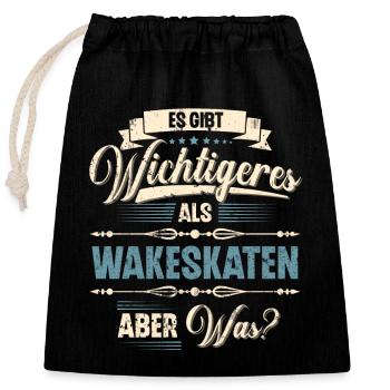 Wakeskate Wakeskating Wakeskater Wakeboard - Verschließbarer Geschenkbeutel aus Baumwolle (25x30cm) - Schwarz - Vorne