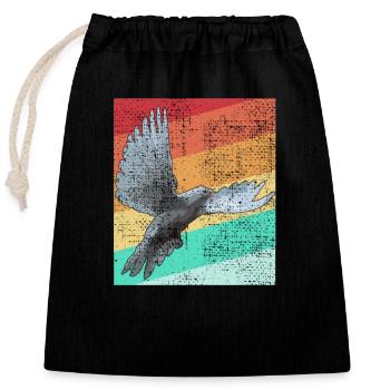 Pigeon Retro Pigeon Breeder - Closable cotton gift bag (25x30cm) - black - Front