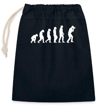 Photographe Evolution - Sac cadeau en coton avec cordon (25 x 30 cm) - bleu marine - Devant